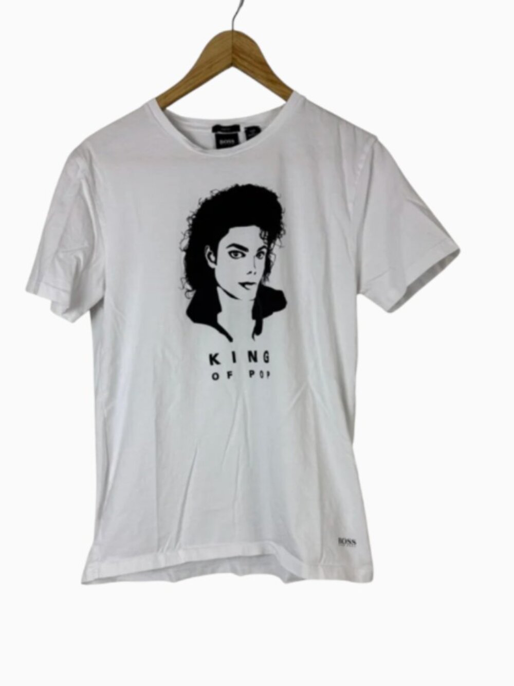 HUGO BOSS White Tee Michael Jackson with Black Graphic Size Small